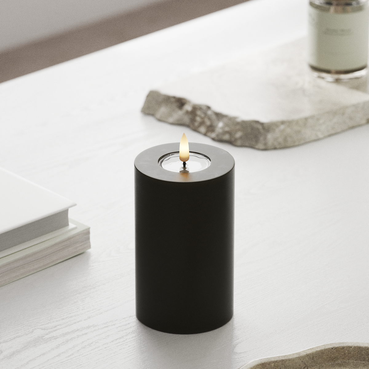 Deluxe Homeart LED Blockljus Ø 7,5 x 12,5 cm Mörkgrön LED Blockljus 1