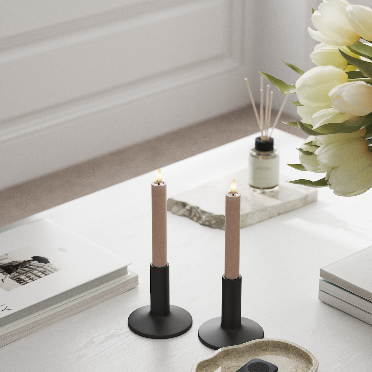 Deluxe Homeart LED Kronljus 2 st, Ø 2 x 15 cm Rose LED Kronljus 1