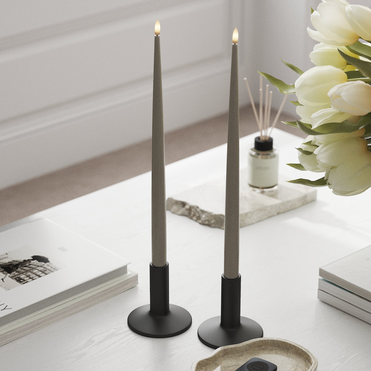 Deluxe Homeart LED Ljus Med Lack med Lack, 2 st 38 cm Sand LED Ljus Med Lack 1