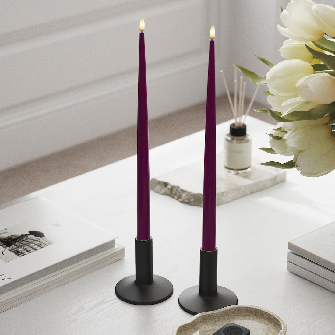 Deluxe Homeart LED Ljus Med Lack med Lack, 2 st 38 cm Violet LED Ljus Med Lack 3