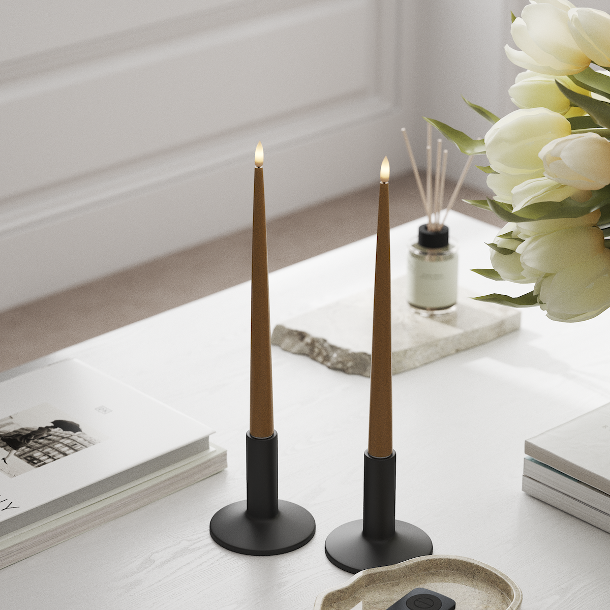 Deluxe Homeart LED Ljus Med Lack med Lack, 2 st 28 cm Curry LED Ljus Med Lack 1