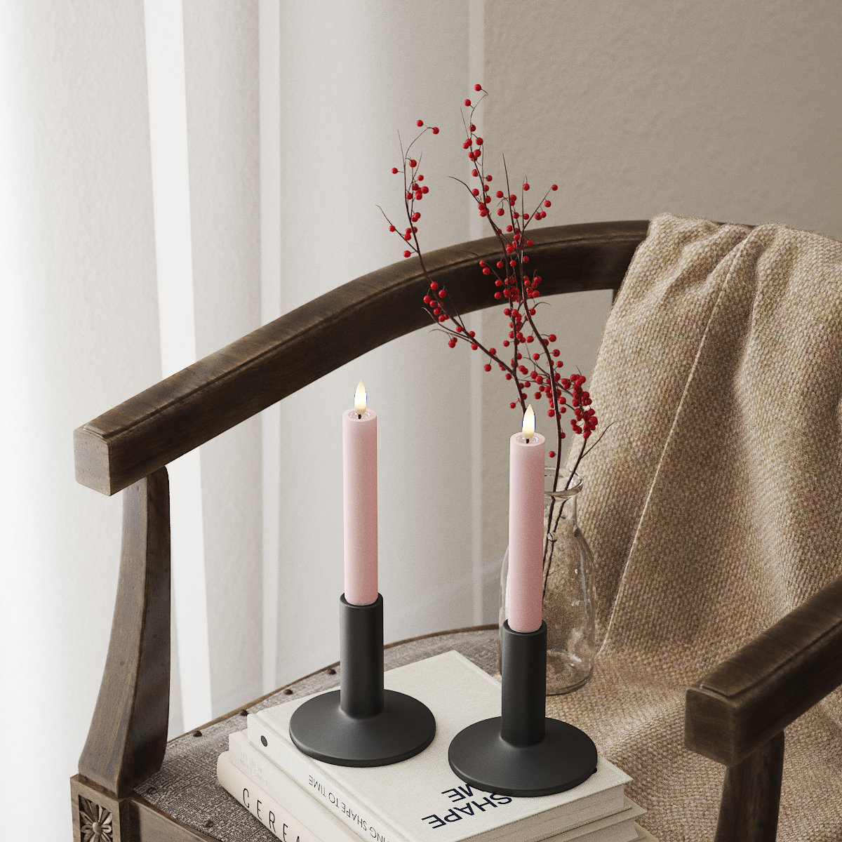 Deluxe Homeart LED Kronljus 2 st, Ø 2 x 15 cm Ljusrosa LED Kronljus 4