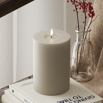 Deluxe Homeart LED Blockljus Ø 10 x 15 cm Sand LED Blockljus 4