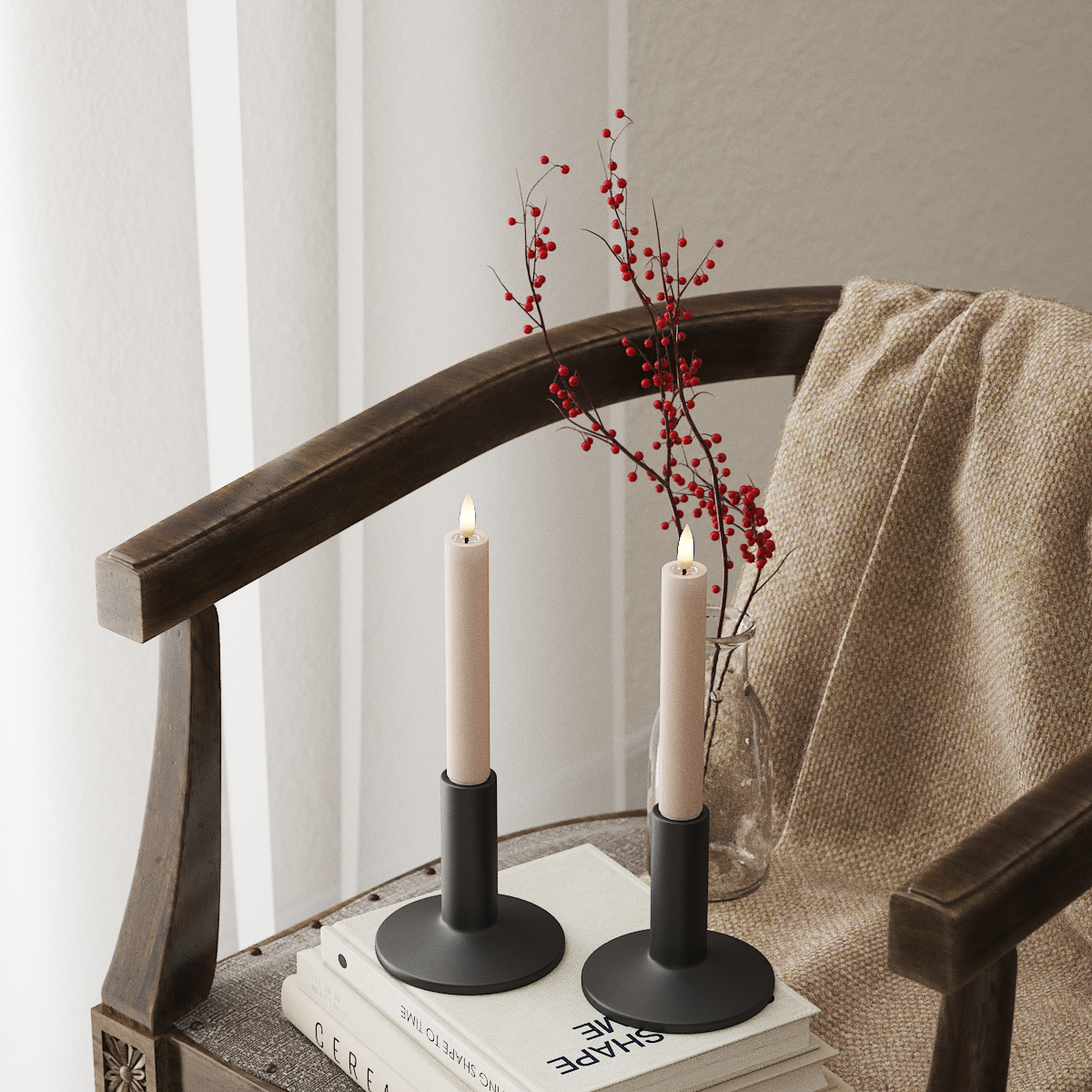 Deluxe Homeart LED Kronljus 2 st, Ø 2 x 15 cm Rose LED Kronljus 4