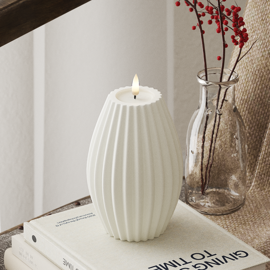 Deluxe Homeart LED Rilleljus D 10 x H 15 cm Vit LED Rilleljus 4