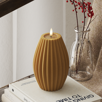 Deluxe Homeart LED Rilleljus D 10 x H 15 cm Curry LED Rilleljus 4