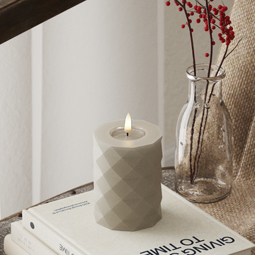 Deluxe Homeart Square LED Blockljus Ø 7,5 x 10 cm Sand LED Square 4