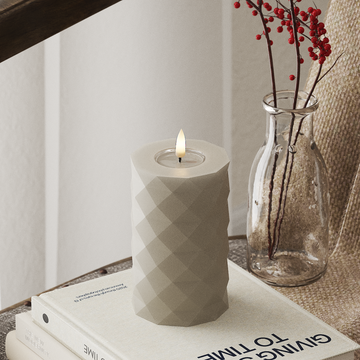 Deluxe Homeart Square LED Blockljus Ø 7,5 x 12,5 cm Sand LED Square 4