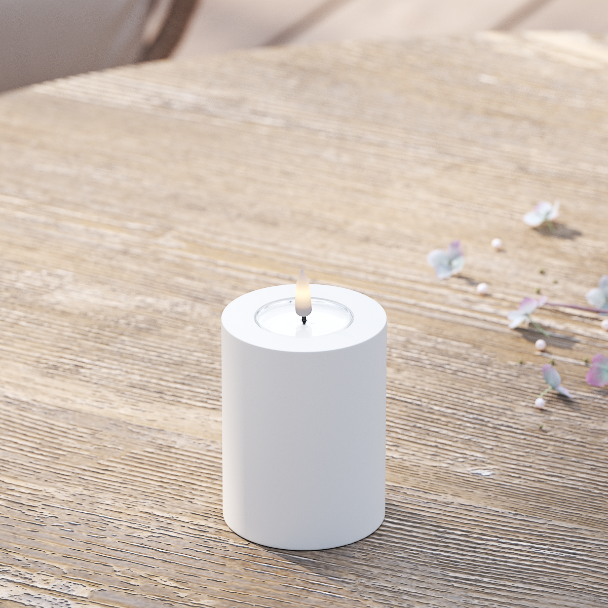 Deluxe Homeart Utomhus LED Blockljus Ø 7,5 x 10 cm Vit LED utomhusljus Blockljus 2