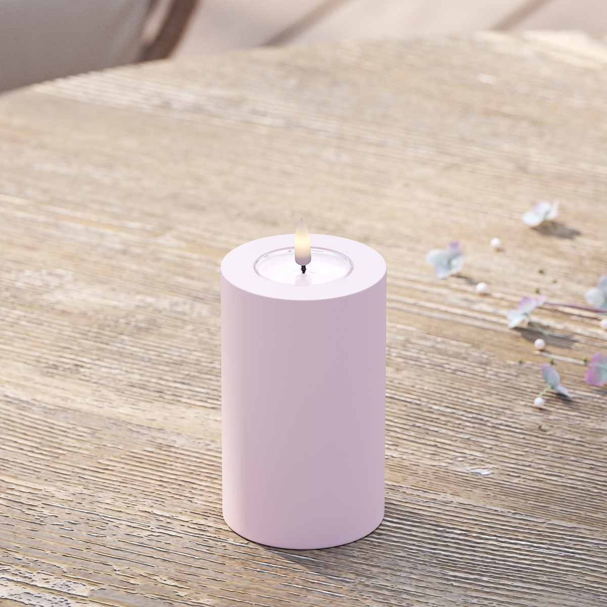 Deluxe Homeart Utomhus LED Blockljus Ø 7,5 x 12,5 cm Stövet röd LED utomhusljus Blockljus 2