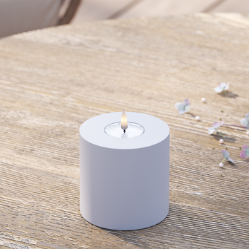 Deluxe Homeart Utomhus LED Blockljus Ø 10 x 10 cm Stövet blå LED utomhusljus Blockljus 2