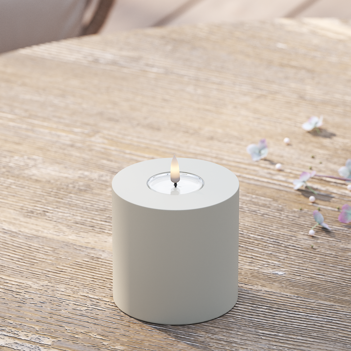 Deluxe Homeart Utomhus LED Blockljus Ø 10 x 10 cm Sand LED utomhusljus Blockljus 2