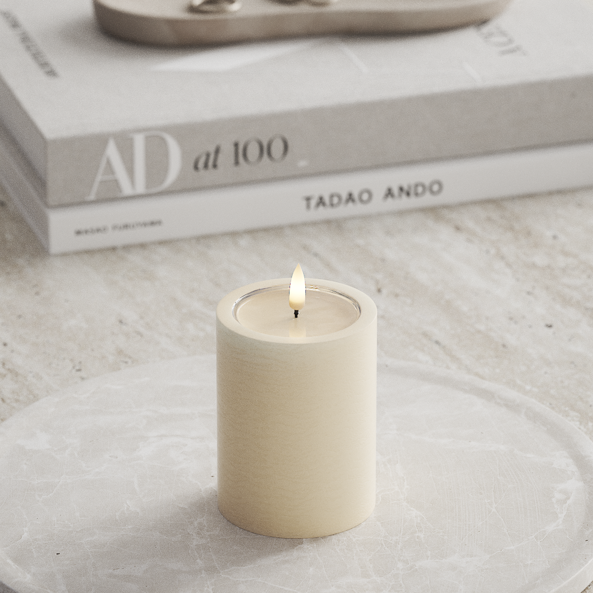 Deluxe Homeart Unique LED Blockljus D 7,5 x 10 cm Kräm unique Blockljus 1