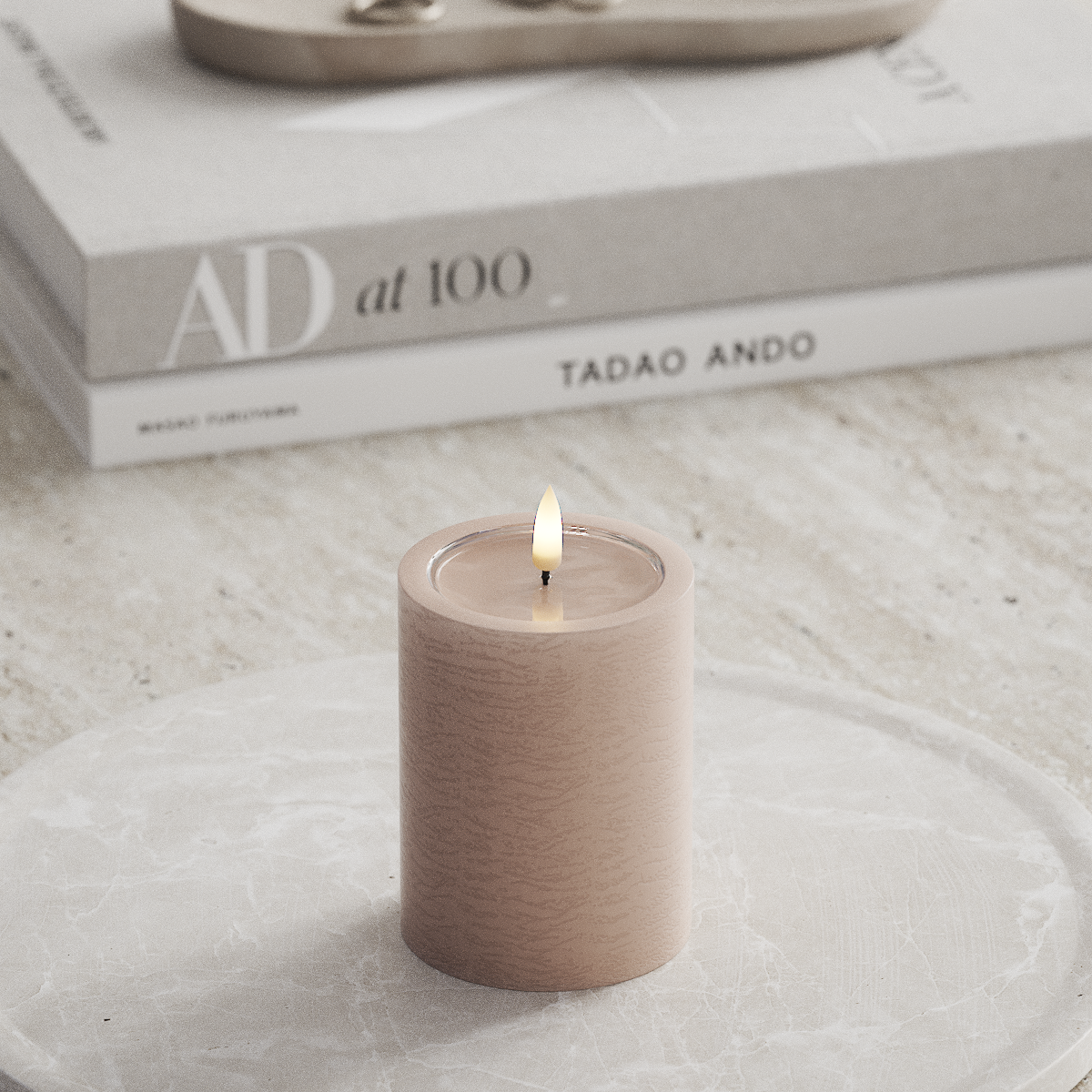 Deluxe Homeart Unique LED Blockljus D 7,5 x 10 cm Rose unique Blockljus 1