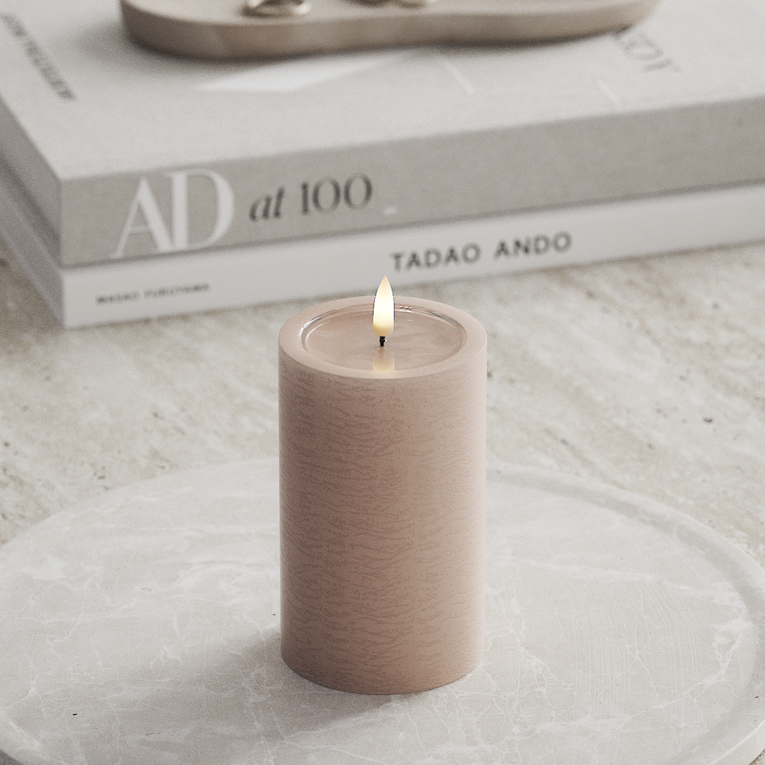 Deluxe Homeart Unique LED Bloklys D 7,5 x 12,5 cm Rose unique bloklys 3