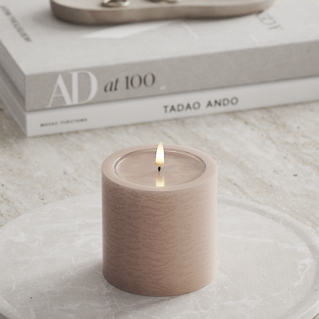 Deluxe Homeart Unique LED Blockljus D 10 x 10 cm Rose unique Blockljus 3