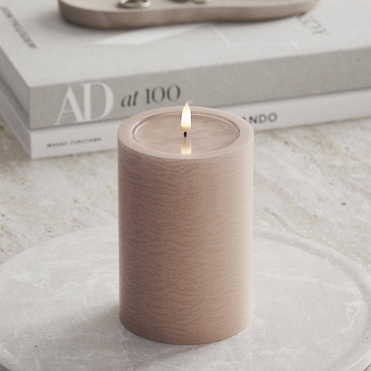 Deluxe Homeart Unique LED Blockljus D 10 x 15 cm Rose unique Blockljus 1