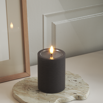 Deluxe Homeart Unique LED Blockljus D 7,5 x 10 cm Mocca unique Blockljus 3