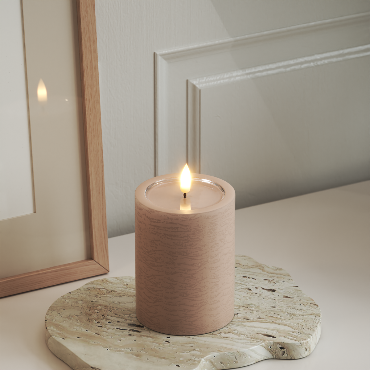 Deluxe Homeart Unique LED Blockljus D 7,5 x 10 cm Rose unique Blockljus 3