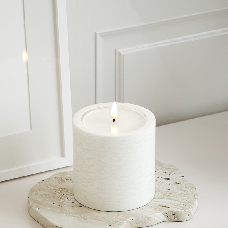 Unique Candles Unique LED Blockljus D 10 x 10 cm Vit