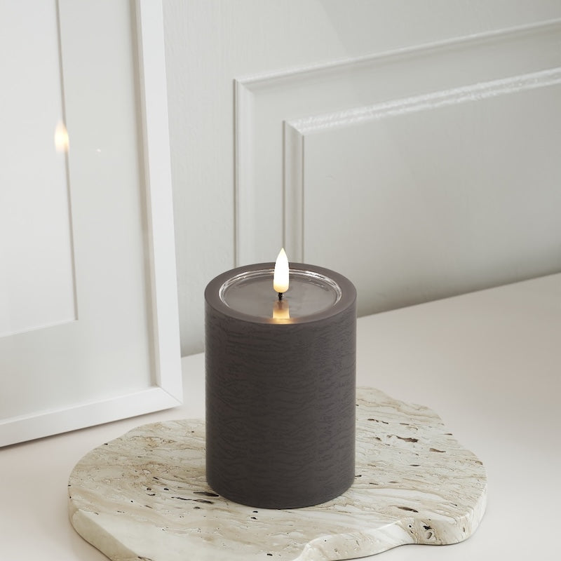 Unique Candles Unique LED Blockljus D 7,5 x 10 cm Mocca