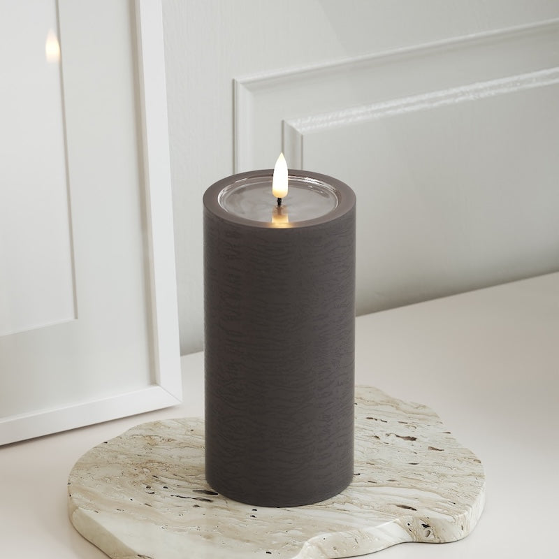 Unique Candles Unique LED Bloklys D 7,5 x 15 cm Mokka