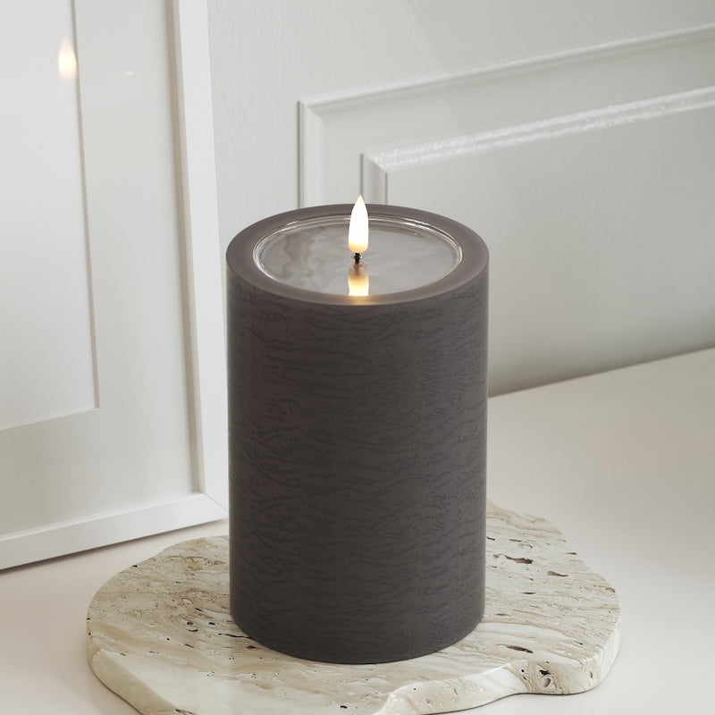 Unique Candles Unique LED Blockljus D 10 x 15 cm Mocca