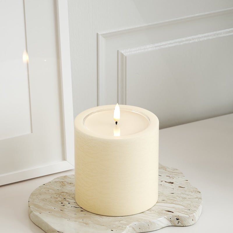 Unique Candles Unique LED Blockljus D 10 x 10 cm Kräm